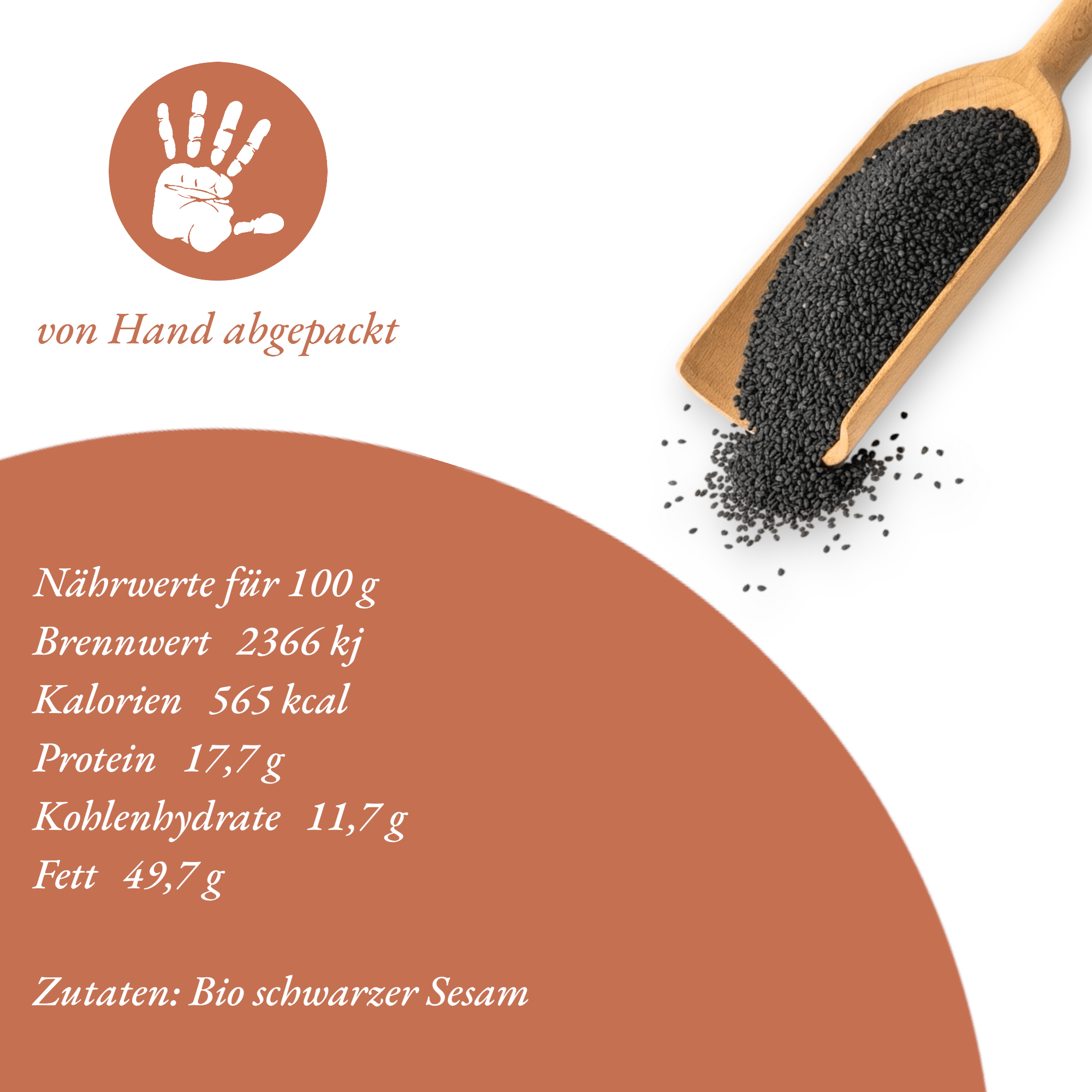 Bauernladenhelene – schwarzer Sesam, 500g
