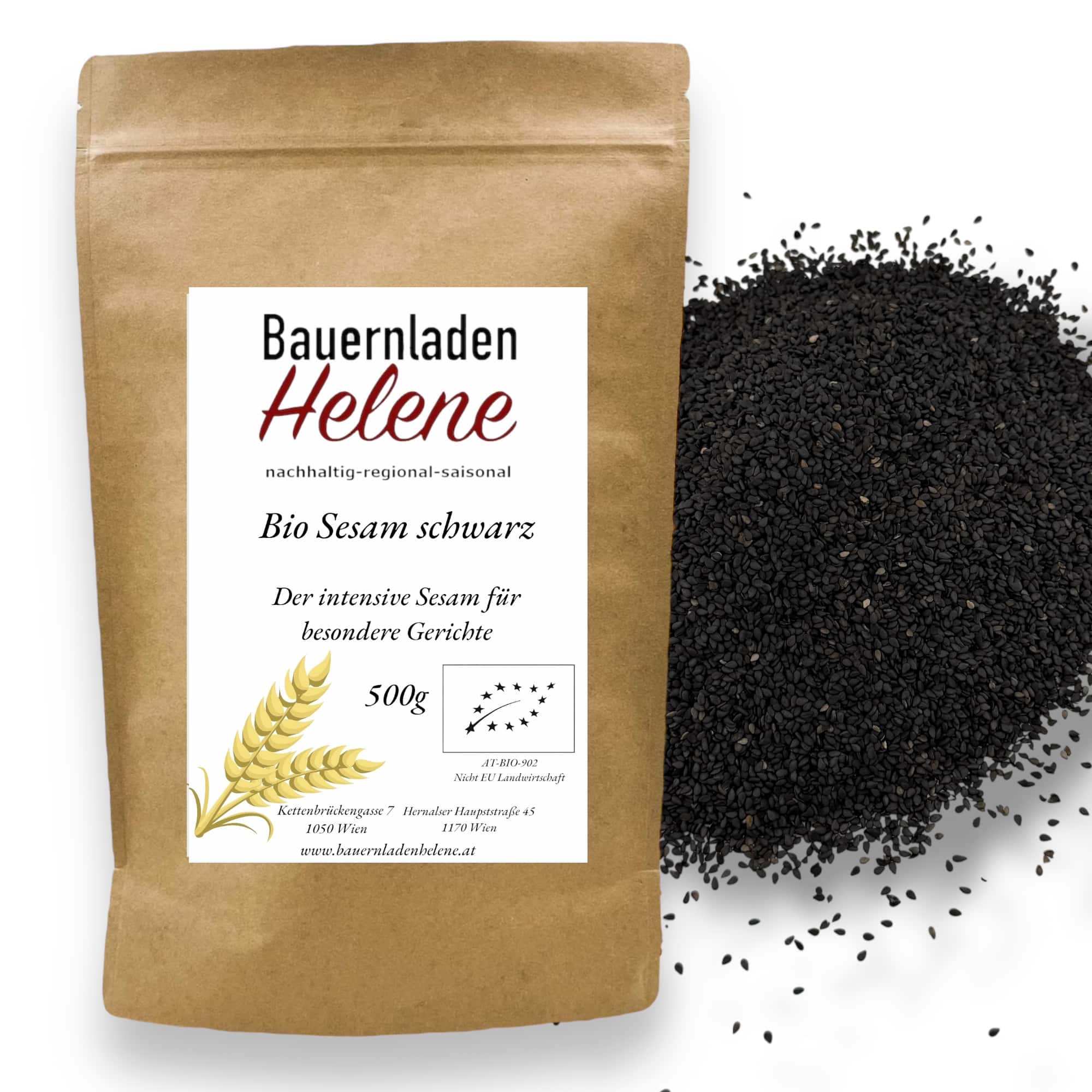 Bauernladenhelene – schwarzer Sesam, 500g